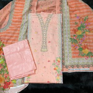 🌸 প্রিমিয়াম সফট কটন থ্রি-পিস কালেকশন 🌸 - Peach Pink